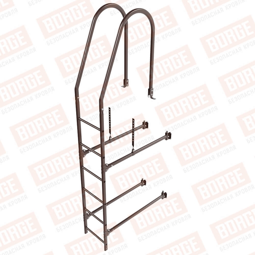 Комплект лестница фасадная BORGE (верхняя секция), 1,8м, окрашенный (NL-807)