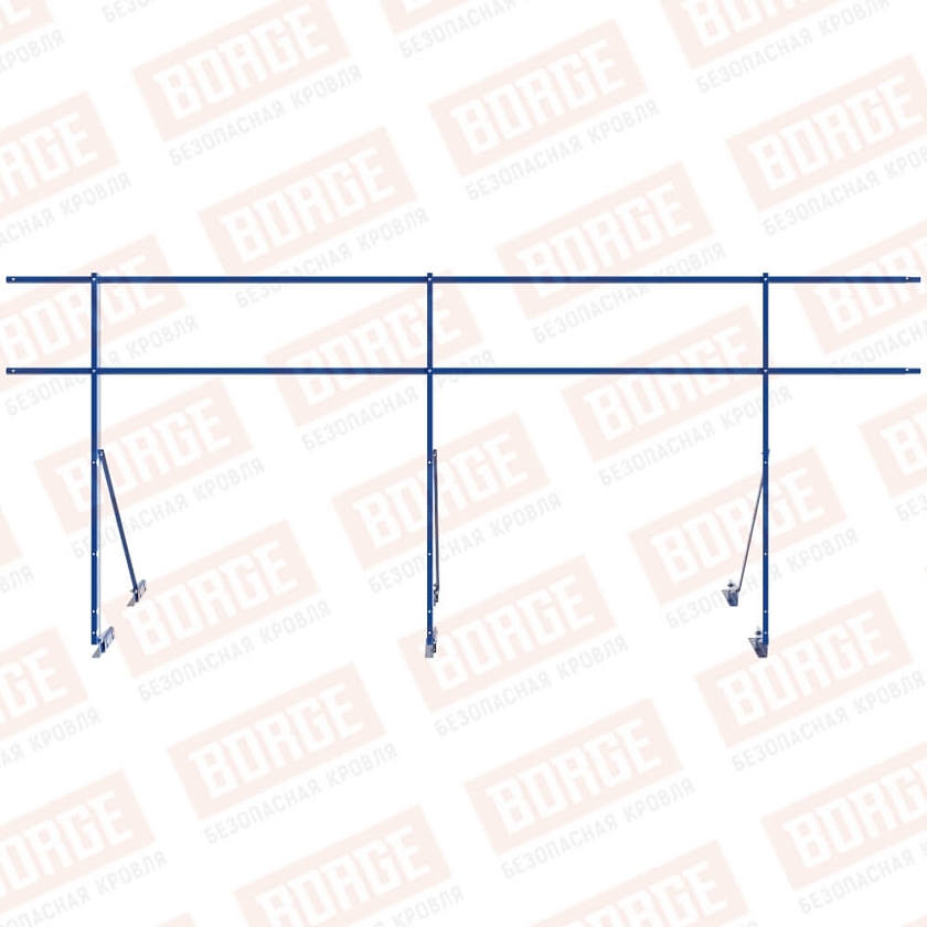 Ограждение декоративное NewLine H-120см, 3м, для фальцевой кровли, сигнально-синий (RAL 5005)