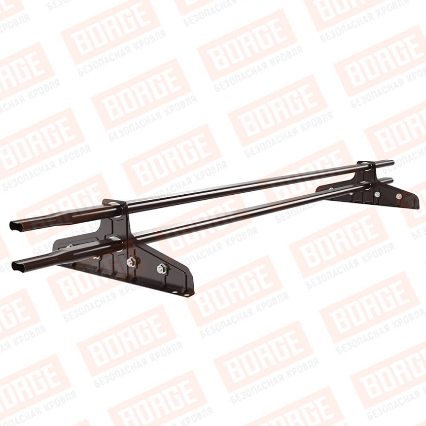 Снегозадержатель трубчатый Русский Рубеж 20х40мм, 1,5м, 2 опоры, для фальц. кровли, окрашенный (NL-807)