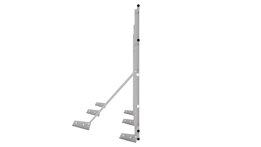 Ограждение кровельное NewLine H-120см, 3м, для фальц. кров., сигнально-серый (RAL 7004), с двумя доп. трубами