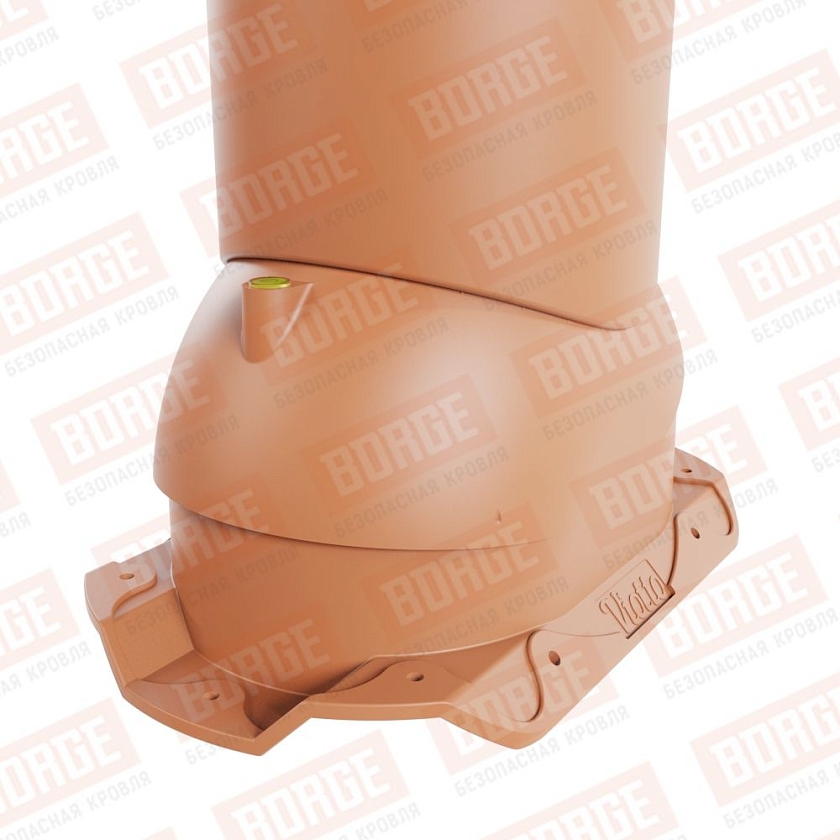 Труба вентиляционная Viotto, для профнастила С20, d-150мм, неутепленная, терракотовый (RAL 8004)