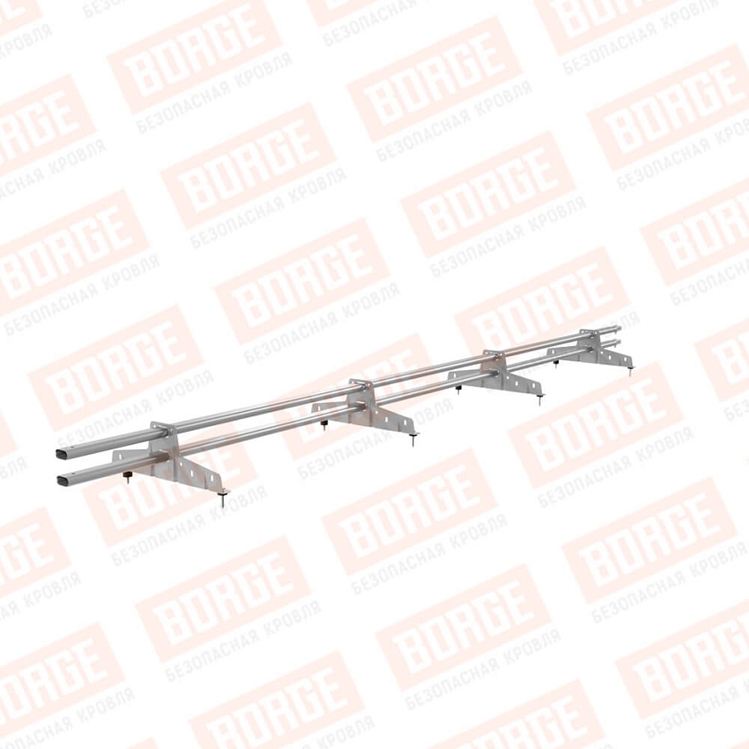 Снегозадержатель трубчатый BORGE 3м, 4 опоры, сигнально-серый (RAL 7004)