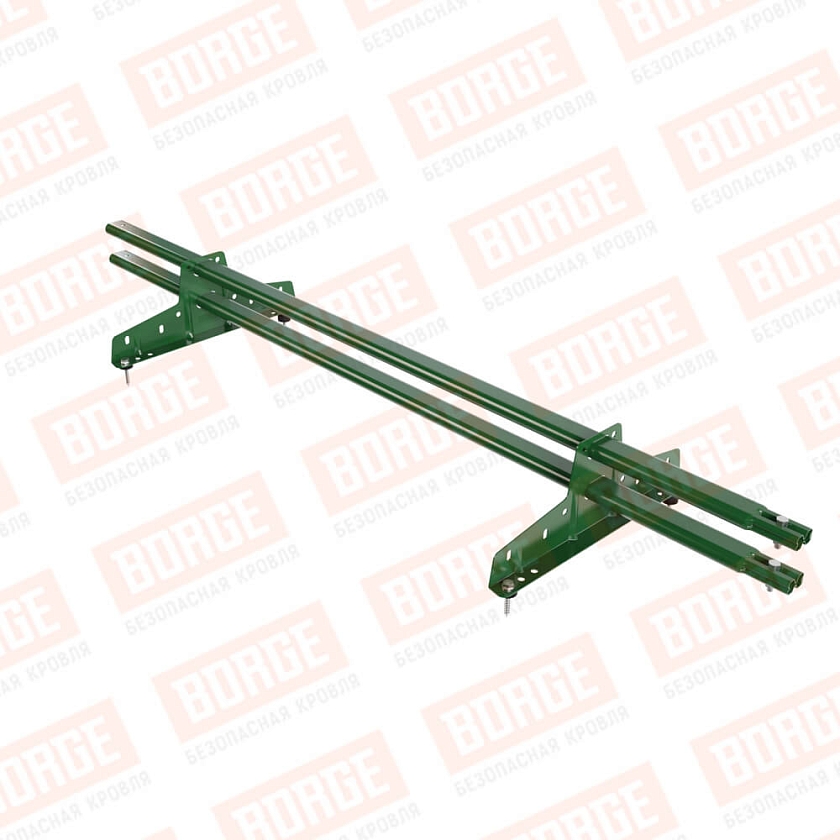 Снегозадержатель трубчатый BORGE 1,5м, 2 опоры, лиственно-зеленый (RAL 6002)