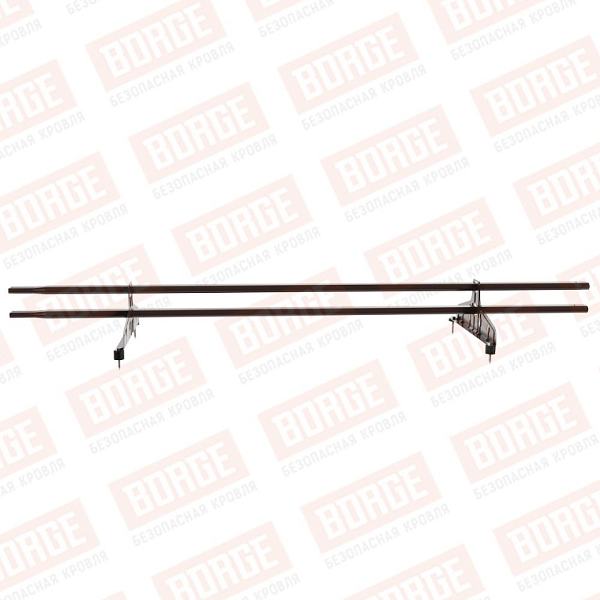 Снегозадержатель трубчатый Русский Рубеж 20х40мм, 1,5м, 2 опоры, окрашенный (NL-807)