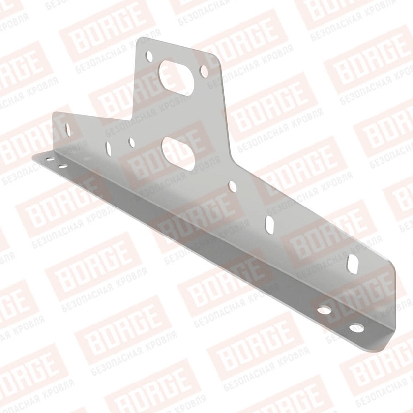 Универсальный кронштейн для переходного мостика Русский Рубеж, оцинк., бело-алюминиевый (RAL 9006)