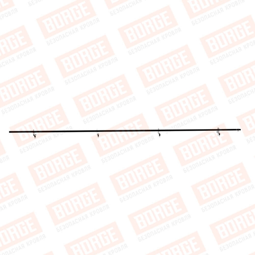 Снегозадержатель однотрубчатый BORGE 3м, 4 опоры, чёрный (RAL 9005)