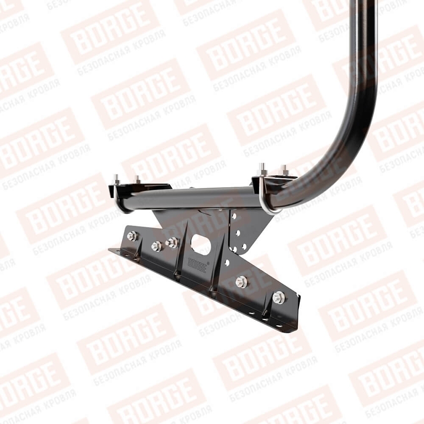 Ограждение кровельное BORGE H-120см, 3м, для фальцевой кровли, чёрный (RAL 9005 matt)