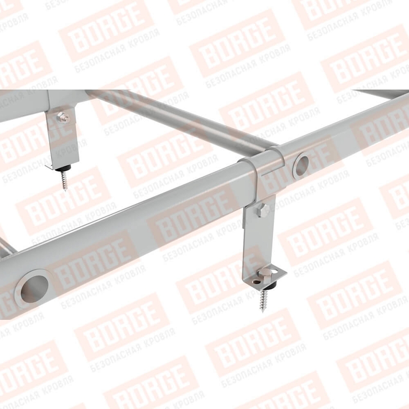 Комплект лестница кровельная BORGE 2,7м, бело-алюминиевый (RAL 9006)