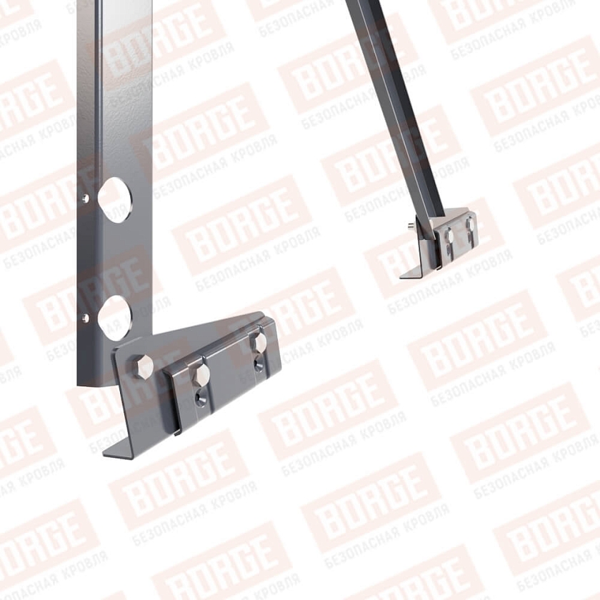 Ограждение кровельное Русский Рубеж H-90см, 3м, для фальцевой кровли, серый графит (RAL 7024)