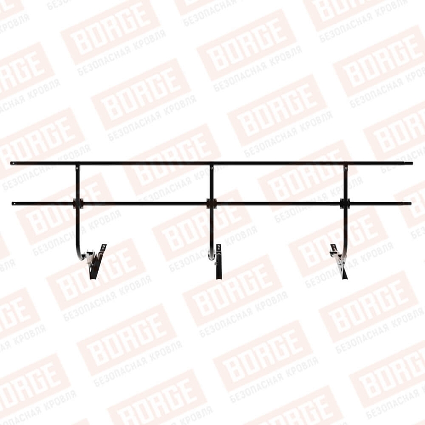 Ограждение кровельное BORGE H-90см, 3м, для черепичной кровли, чёрный (RAL 9005 matt)