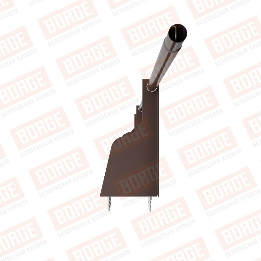 Ограждение плоских кровель Русский Рубеж Н-30, 3м, верхнее крепление, коричневый шоколад (RAL 8017)