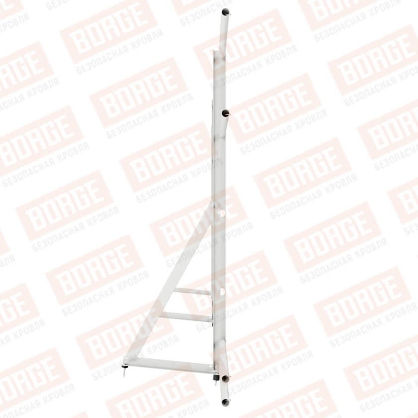 Ограждение кровельное Русский Рубеж H-120см, 3м, сигнально-белый (RAL 9003), с двумя доп. трубами