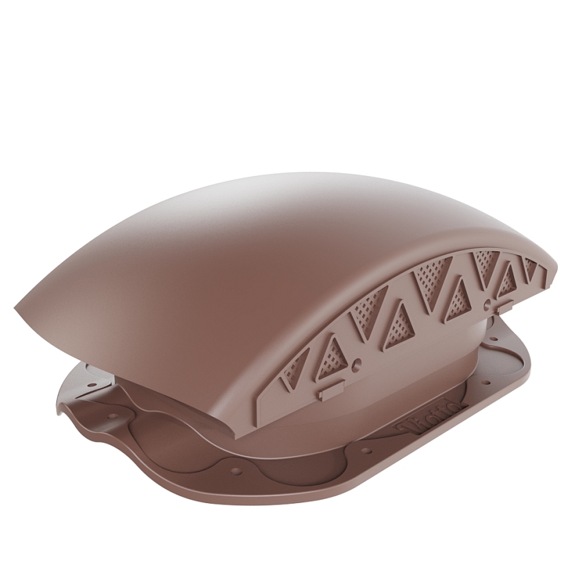 Вентилятор подкровельный Viotto, для МЧ Финнера, коричневый шоколад (RAL 8017). Черепаха