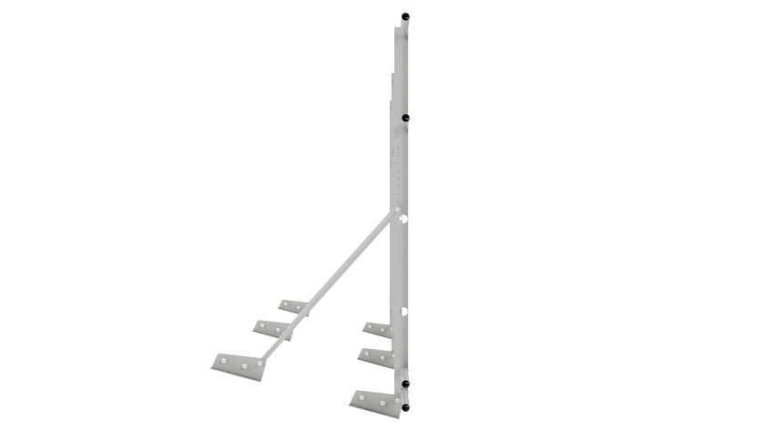 Ограждение кровельное NewLine H-120см, 3м, для фальц. кров., бело-алюминиевый (RAL 9006), с двумя доп. трубами