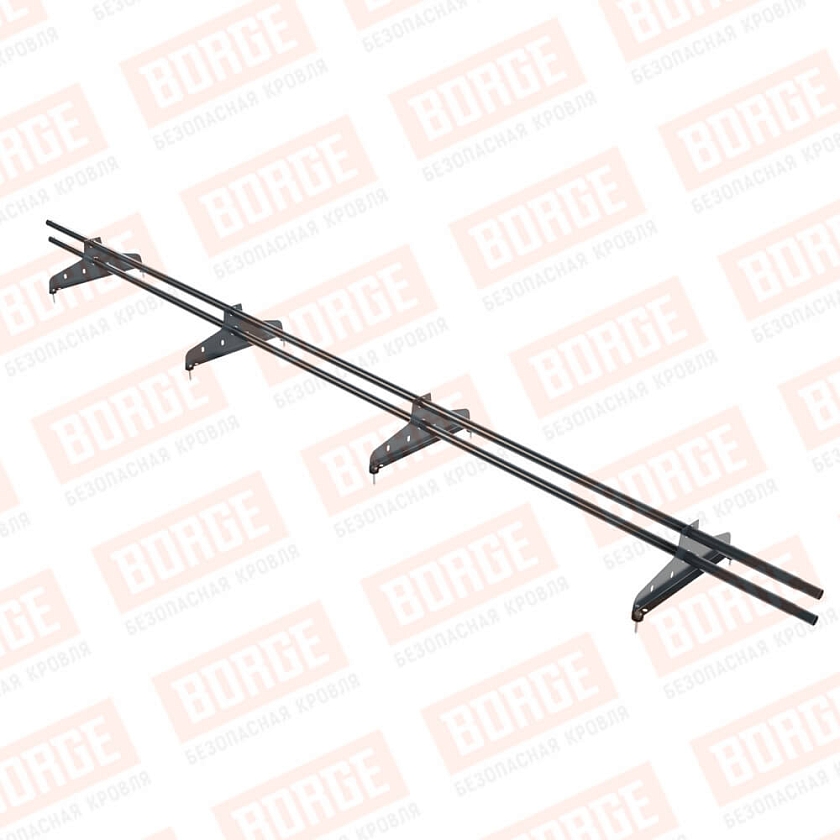 Снегозадержатель трубчатый NewLine 3м, D-25мм, 4 опоры, антрацитово-серый (RAL 7016)