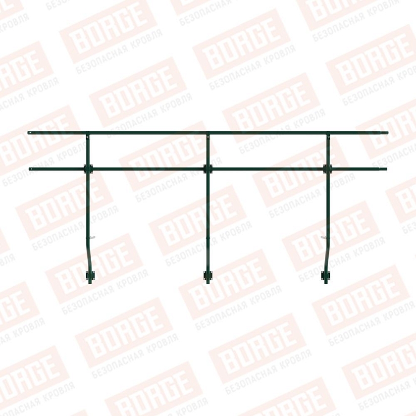 Ограждение парапетное BORGE H-90см, 3м, зеленый мох (RAL 6005)