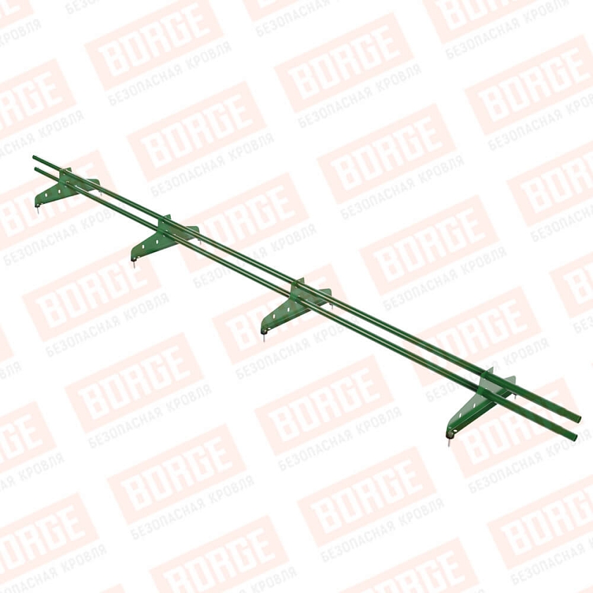 Снегозадержатель трубчатый NewLine 3м, D-25мм, 4 опоры, лиственно-зеленый (RAL 6002)