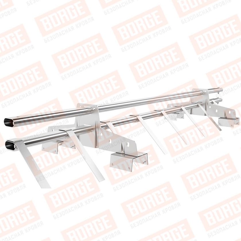 Снегозадержатель трубчатый BORGE 1,5м, 2 опоры, для профнастила Н-114, цинк