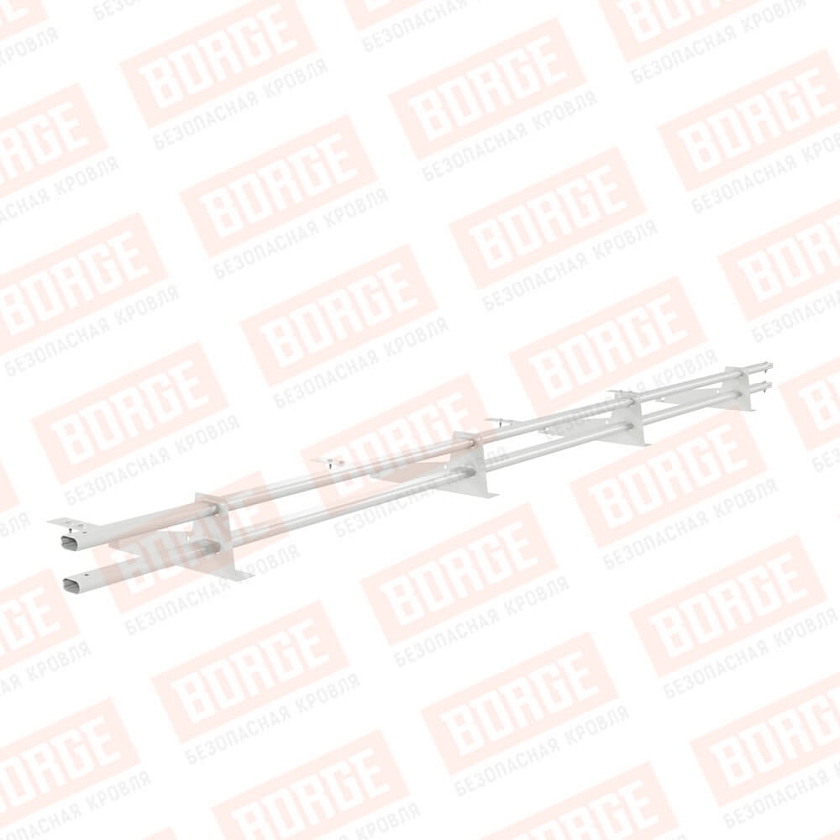 Снегозадержатель трубчатый BORGE 3м, 4 опоры, для композитной черепицы, сигнально-белый (RAL 9003)