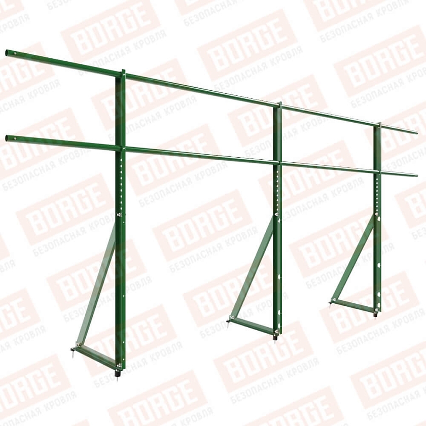 Ограждение кровельное Русский Рубеж H-120см, 3м, лиственно-зеленый (RAL 6002)