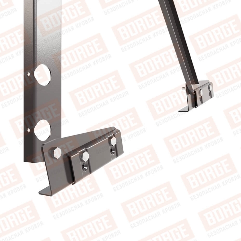 Ограждение кровельное Русский Рубеж H-120см, 3м, для фальцевой кровли, серо-коричневый (RAL 8019)