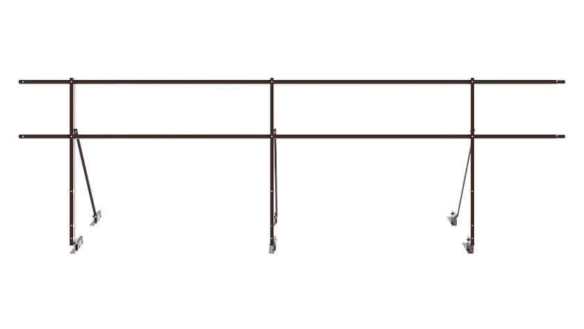 Ограждение кровельное NewLine H-90см, 3м, для фальцевой кровли, коричневый шоколад (RAL 8017)