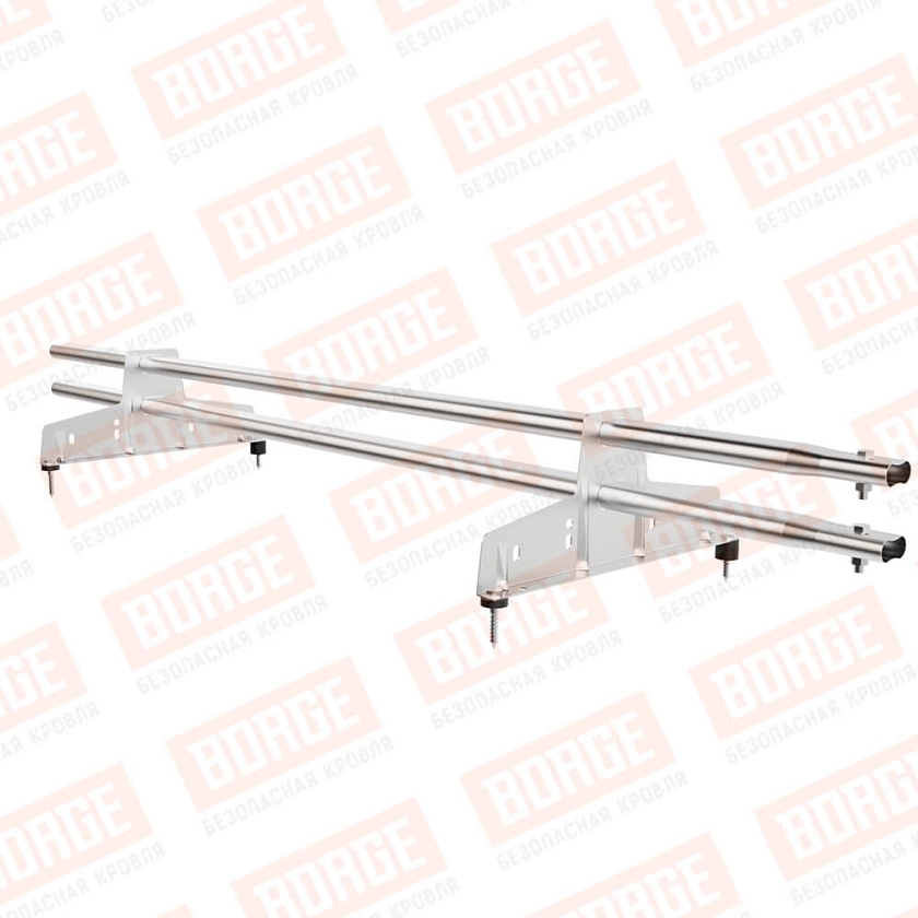 Снегозадержатель трубчатый Русский Рубеж 25х45мм, 1,5м, 2 опоры, цинк