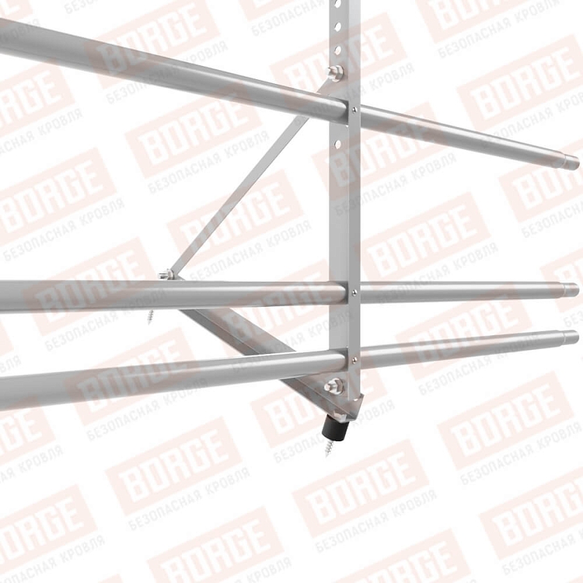 Ограждение декоративное NewLine H-60см, 3м, сигнально-серый (RAL 7004), с двумя доп. трубами