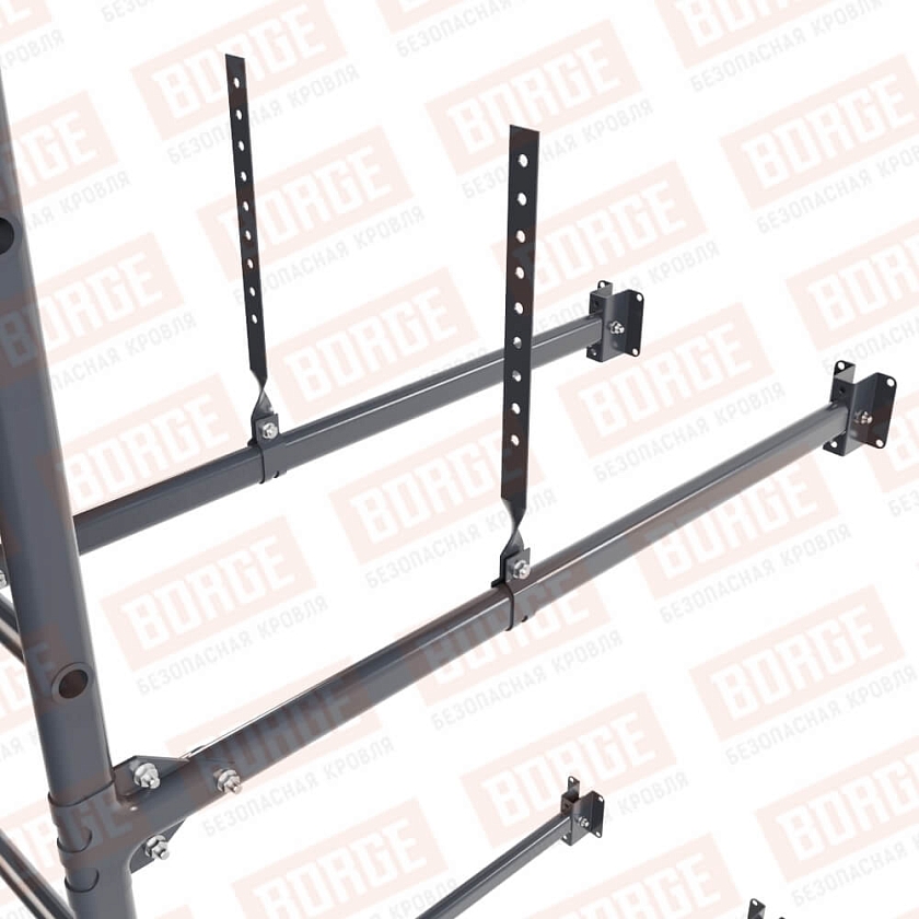 Комплект лестница фасадная BORGE (верхняя секция), 1,8м, серый графит (RAL 7024 matt)