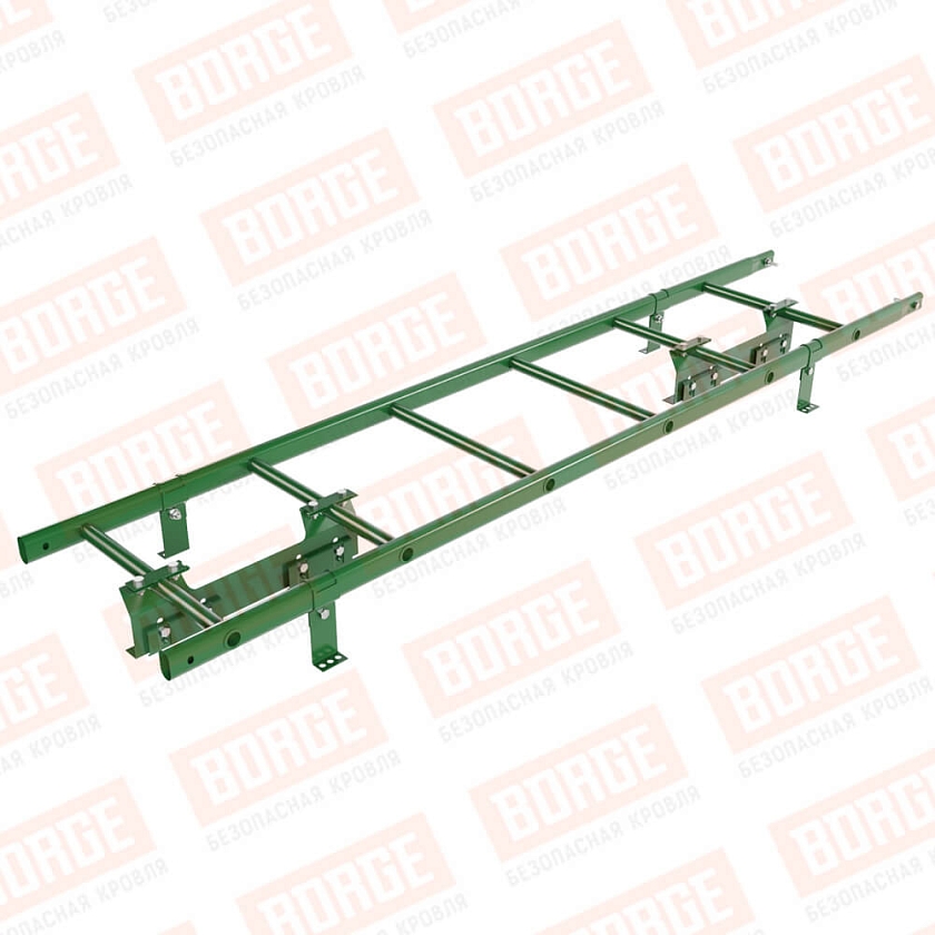 Комплект лестница кровельная BORGE 1,8м, для фальцевой кровли, лиственно-зеленый (RAL 6002)