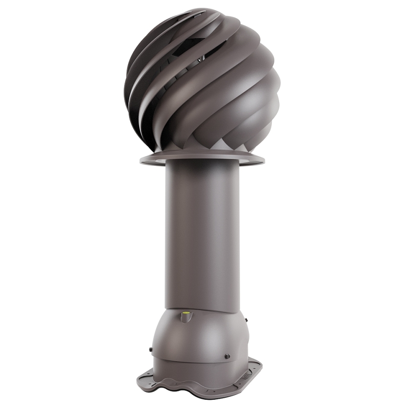 Роторная вентиляция Viotto, для МЧ Финнера, d-125мм, утепленная, серо-коричневый (RAL 8019)