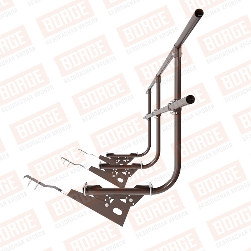 Ограждение кровельное BORGE H-90см, 3м, для черепичной кровли, коричневый шоколад (RAL 8017)