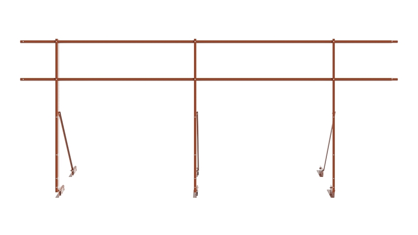 Ограждение кровельное NewLine H-120см, 3м, для фальцевой кровли, терракотовый (RAL 8004)