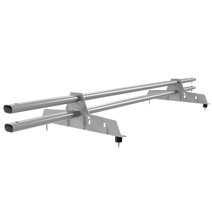 Снегозадержатель трубчатый Русский Рубеж 25х45мм, 1,5м, 2 опоры, сигнально-серый (RAL 7004)