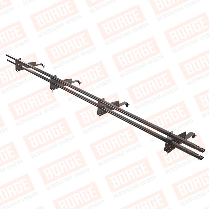 Снегозадержатель трубчатый Русский Рубеж 3м, 4 опоры, для МЧ с выс. ступенькой, окрашенный (NL-805), 400мм