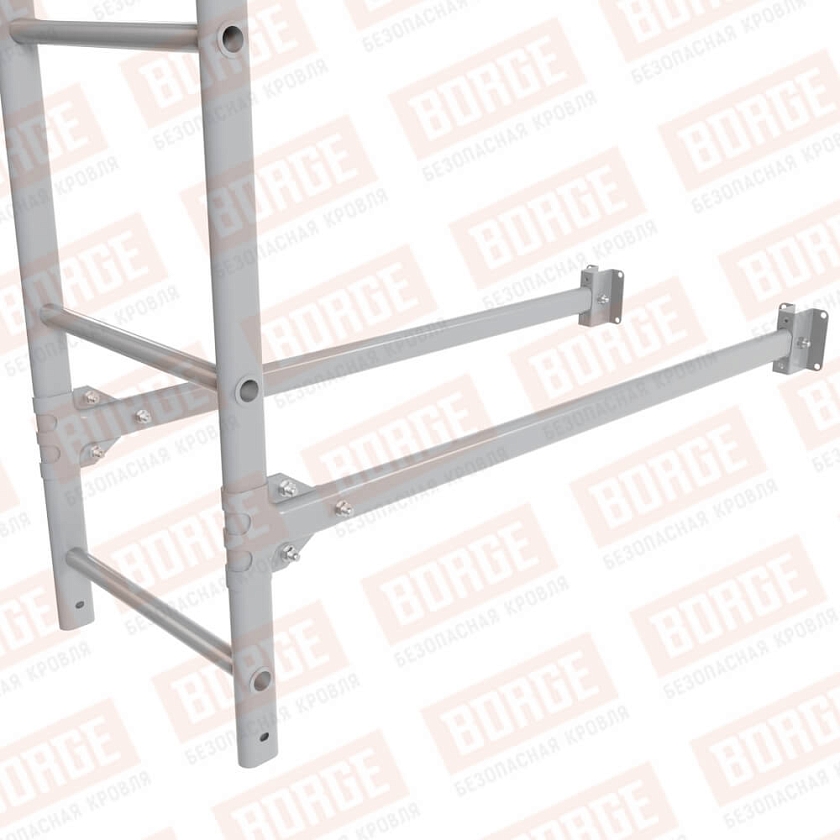 Комплект лестница фасадная BORGE (нижняя секция), 2,7м, сигнально-серый (RAL 7004)