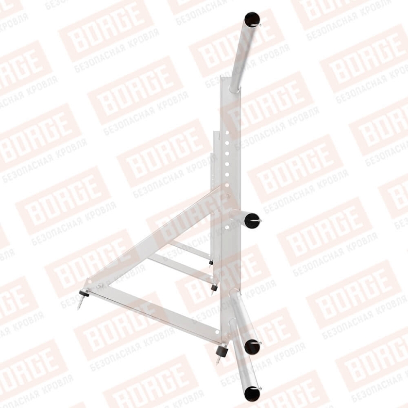 Ограждение кровельное Русский Рубеж H-60см, 3м, цинк, с двумя доп. трубами