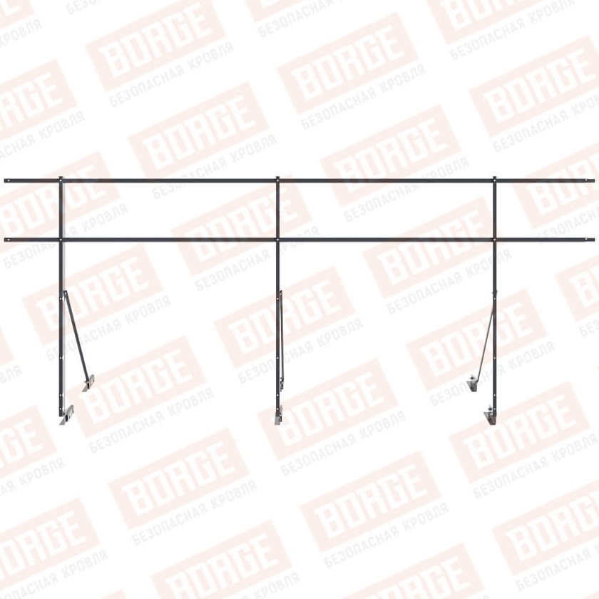 Ограждение декоративное NewLine H-120см, 3м, для фальцевой кровли, серый графит (RAL 7024)