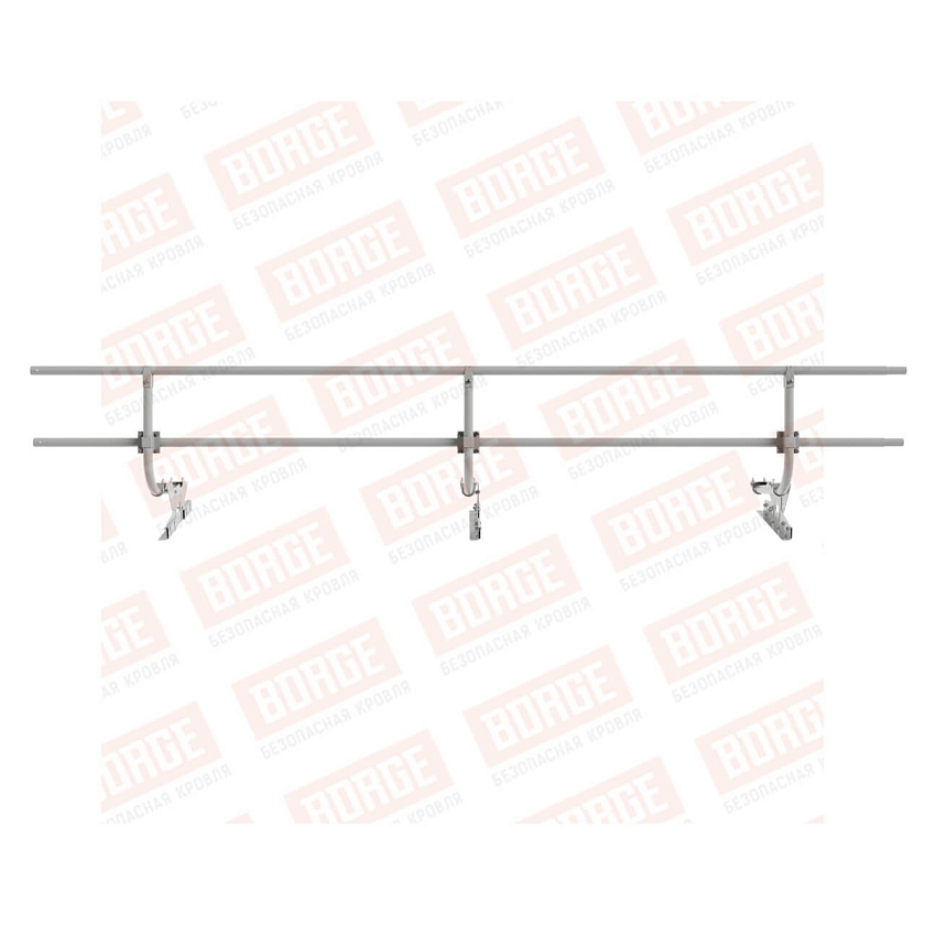 Ограждение кровельное BORGE H-60см, 3м, для фальцевой кровли, бело-алюминиевый (RAL 9006)