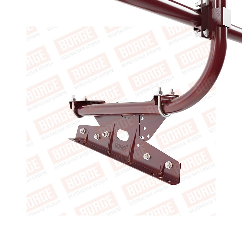 Ограждение кровельное BORGE H-60см, 3м, для фальцевой кровли, красное вино (RAL 3005)