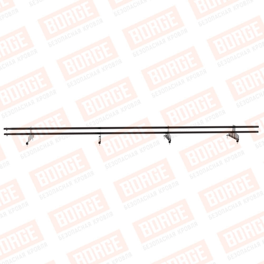 Снегозадержатель трубчатый Русский Рубеж 25х45мм, 3м, 4 опоры, окрашенный (NL-805)