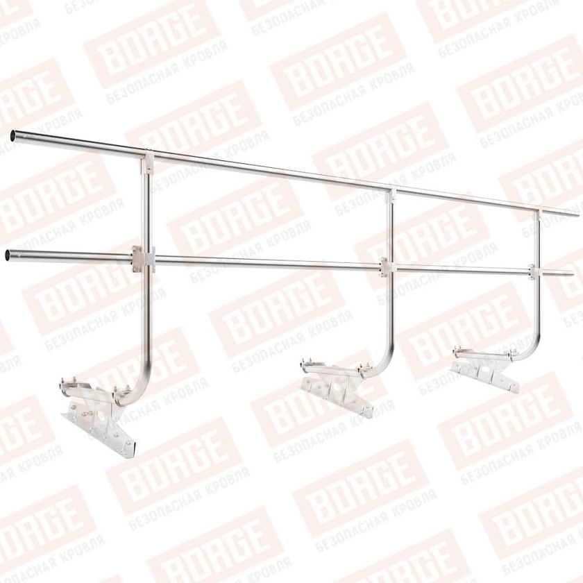 Ограждение кровельное BORGE H-90см, 3м, для фальцевой кровли, цинк