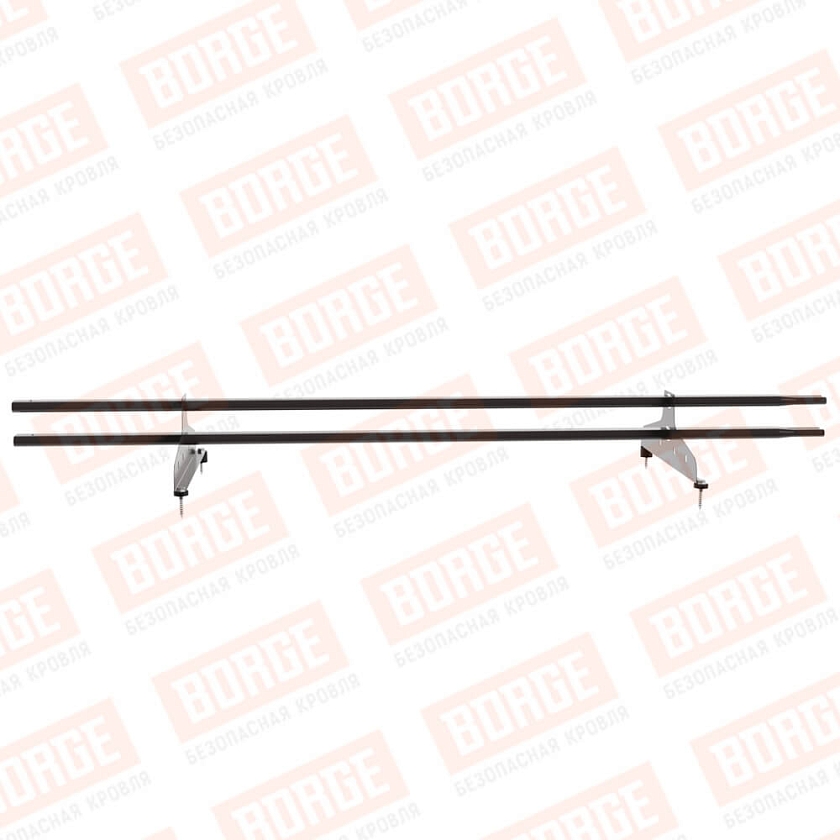 Снегозадержатель трубчатый NewLine 1,5м, 20x40мм, 2 опоры, серо-коричневый (RR 32)