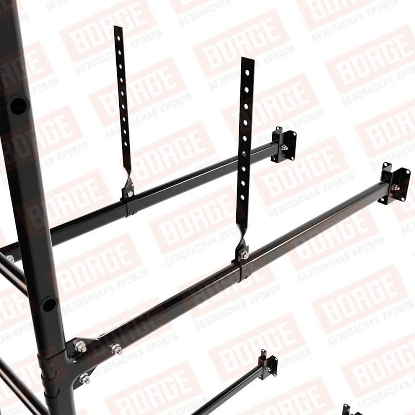 Комплект лестница фасадная BORGE (верхняя секция), 2,7м, чёрный (RAL 9005)