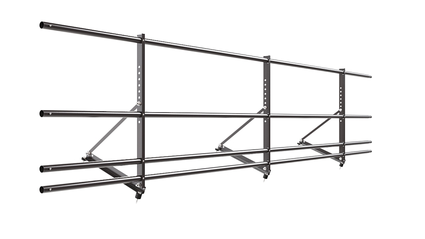 Ограждение кровельное NewLine H-60см, 3м, серо-коричневый (RAL 8019), с двумя доп. трубами