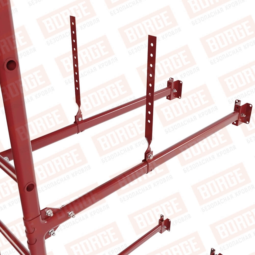 Комплект лестница фасадная BORGE (верхняя секция), 2,7м, коричнево-красный (RAL 3011)