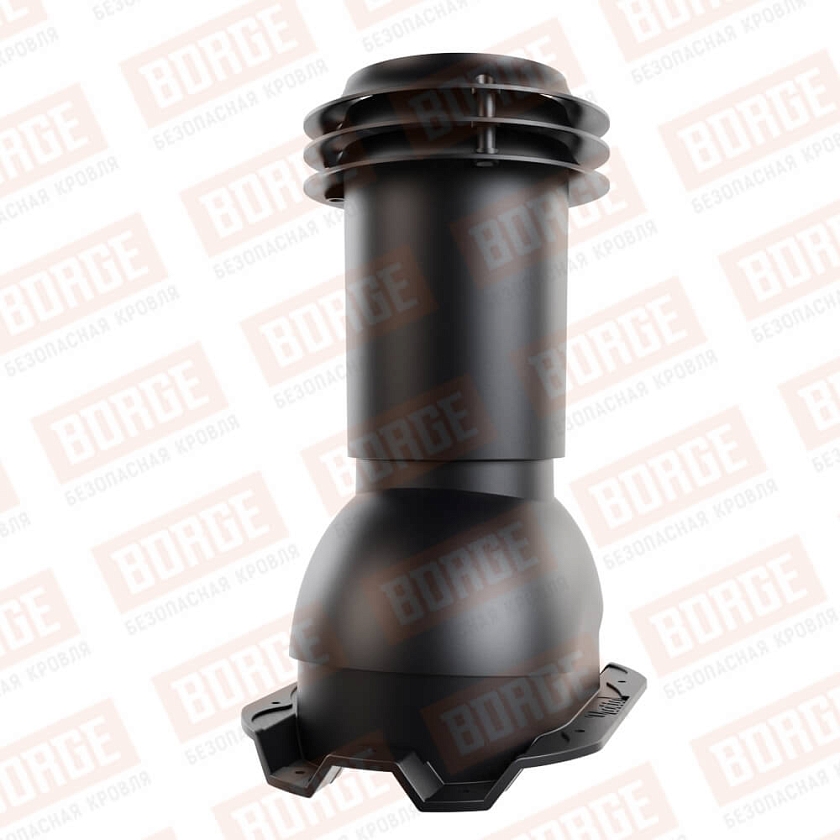 Выход вентиляции канализации Viotto, для профнастила С21, чёрный (RAL 9005)