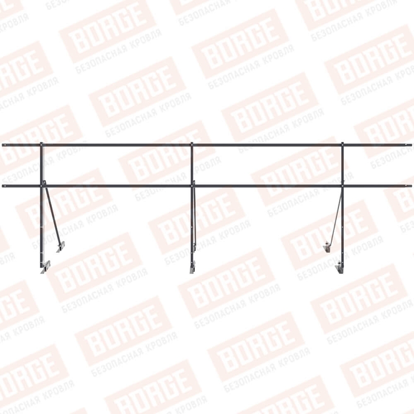 Ограждение декоративное NewLine H-90см, 3м, для фальцевой кровли, серый графит (RAL 7024)