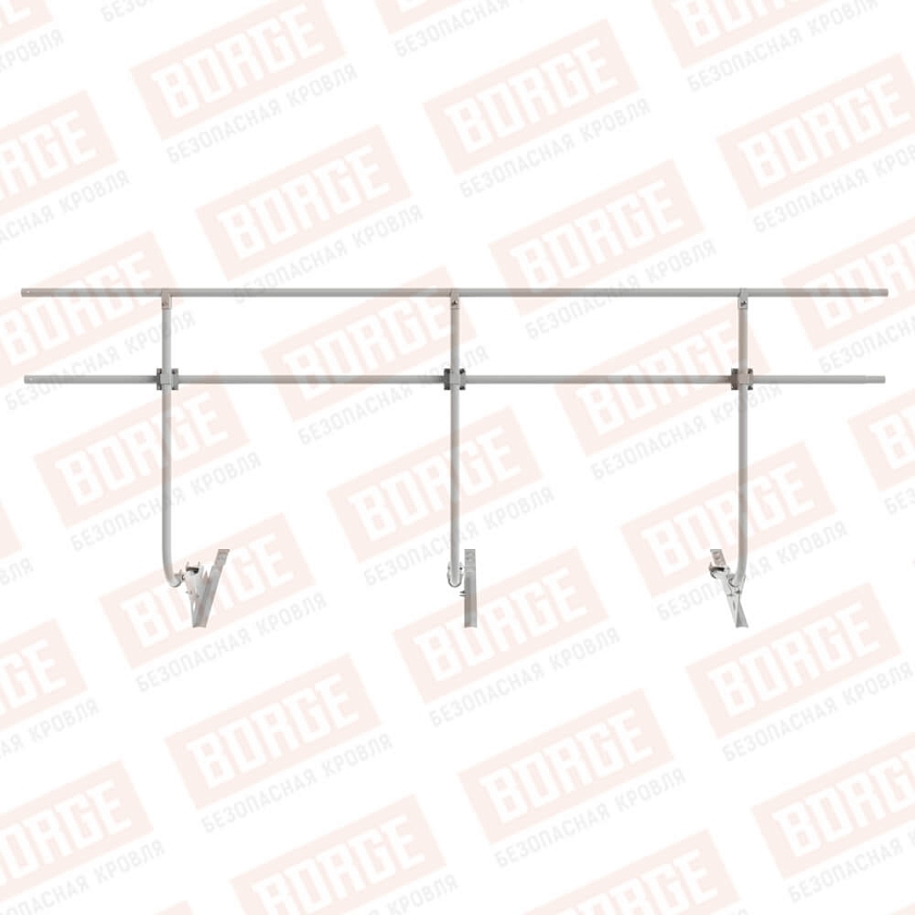 Ограждение кровельное BORGE H-120см, 3м, для черепичной кровли, бело-алюминиевый (RAL 9006)