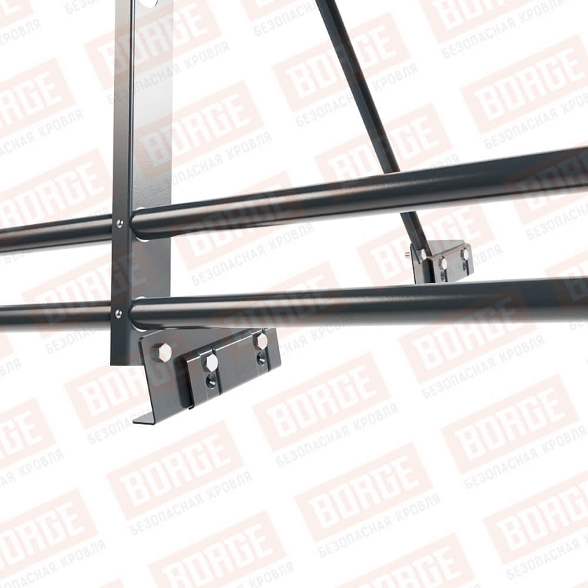 Ограждение декоративное NewLine H-90см, 3м, для фальц. кров., антрацитово-серый (RAL 7016), с двумя доп. трубами